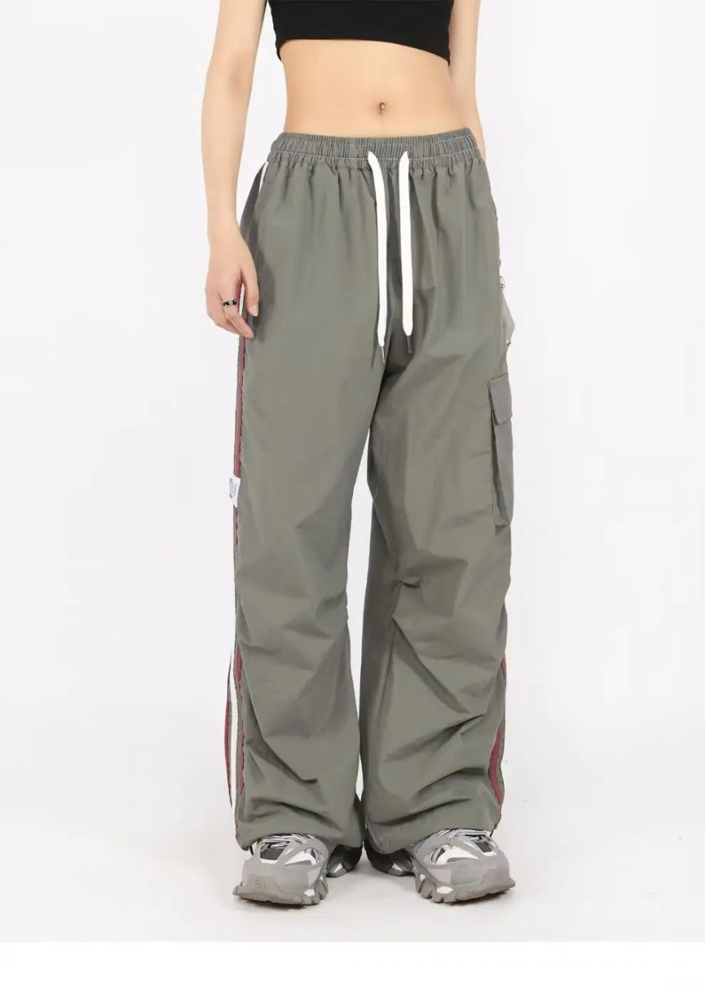 BC Striped Y2K Cargo Baggy Trousers Oversize Jogger Wide Leg Sweatpants