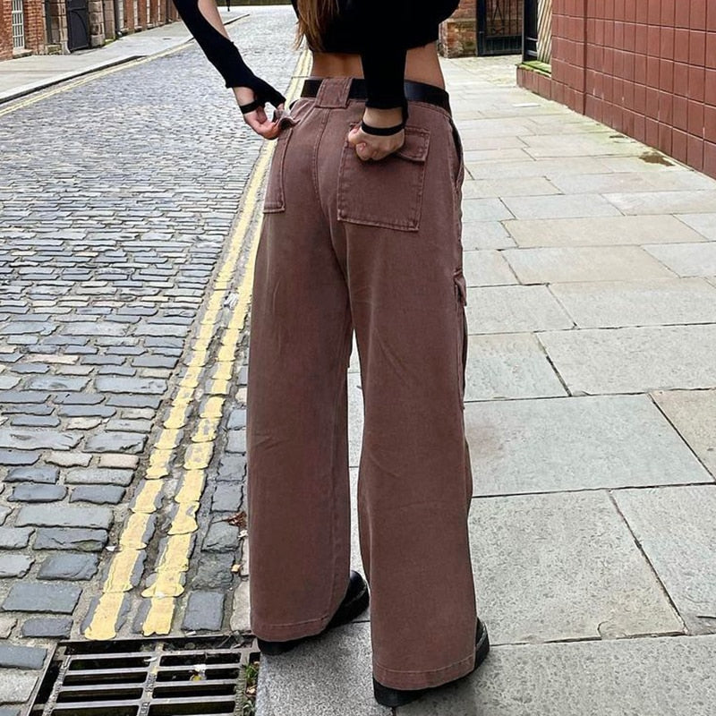 Vintage High Waist Cargo Pants
