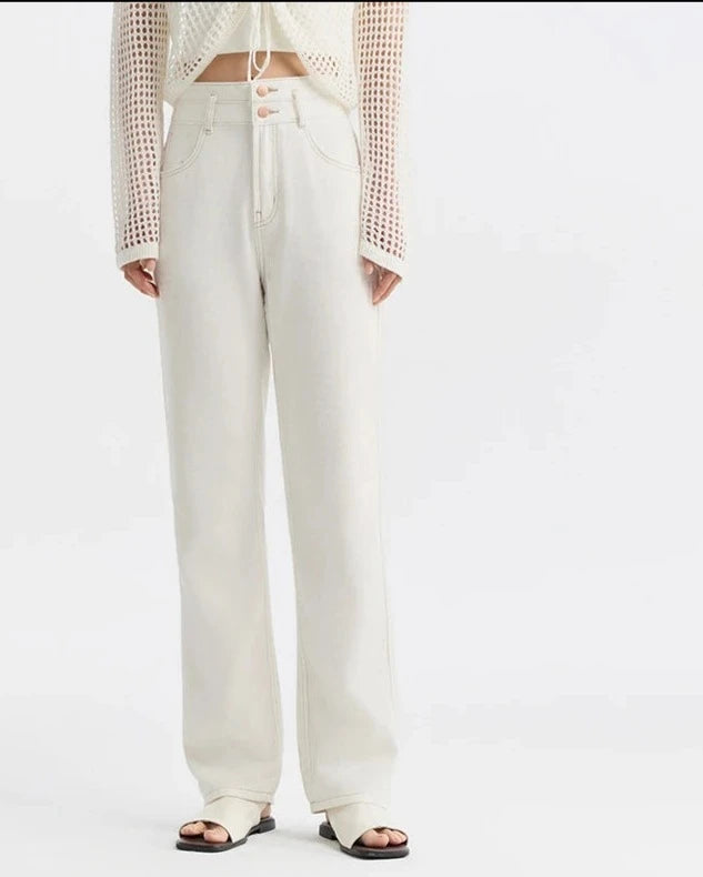 Retro Straight High Waist Denim