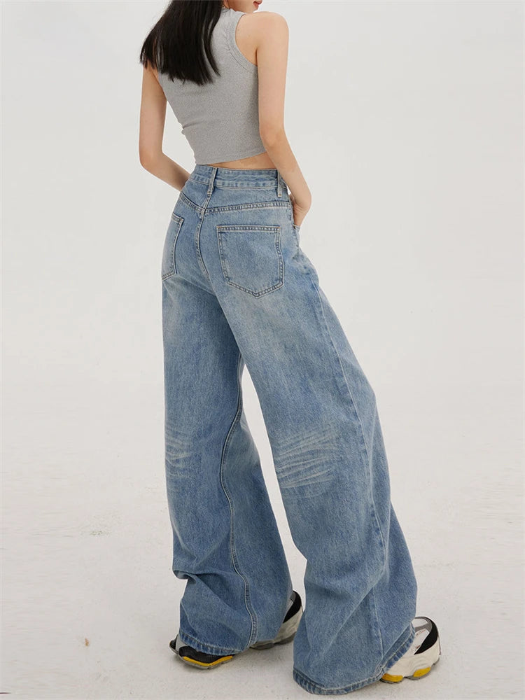 Tyi Y2K High Waisted Vintage Baggy Denim Pants