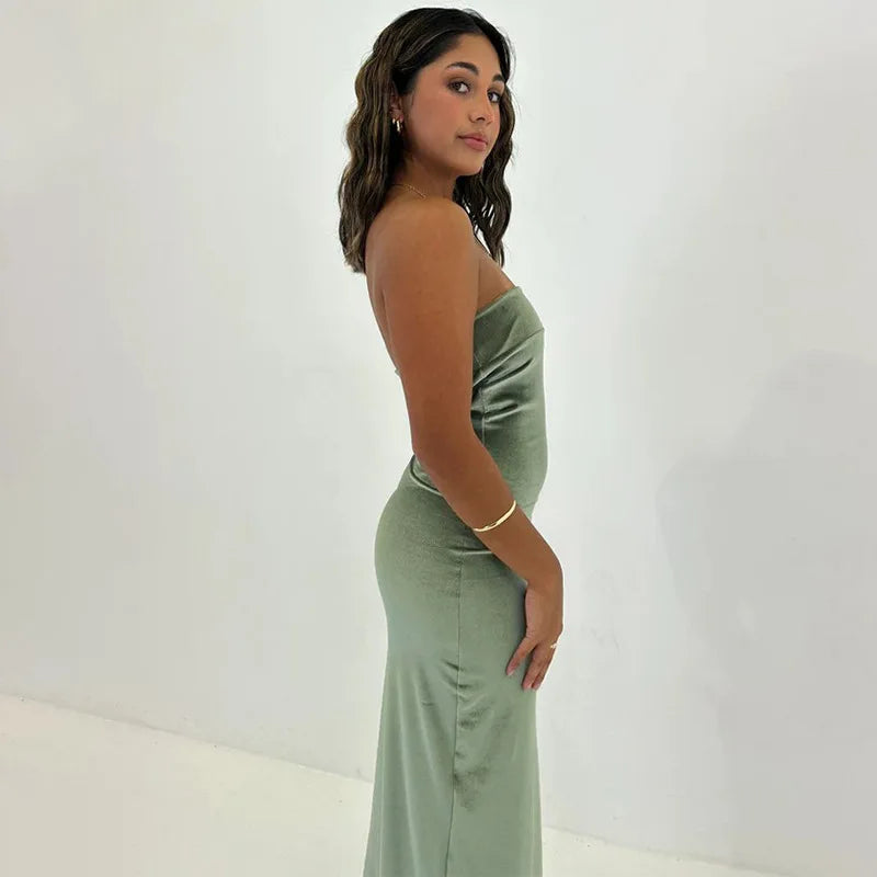 Jazzy Maxi Velvet Backless Long Dress