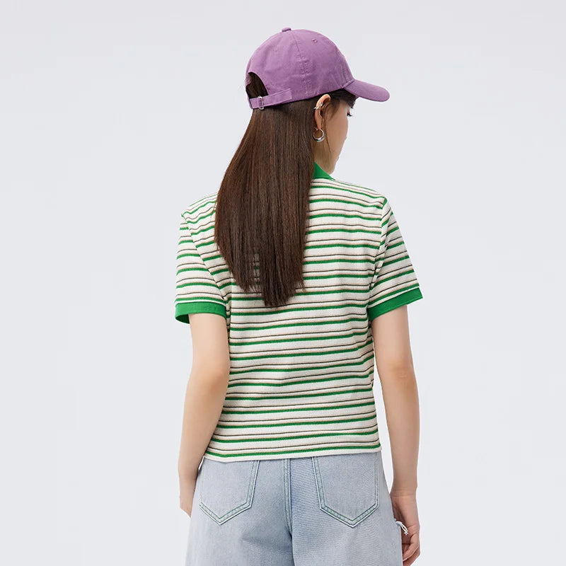 BC Polo Shirt Soft Waffle Striped T-shirt