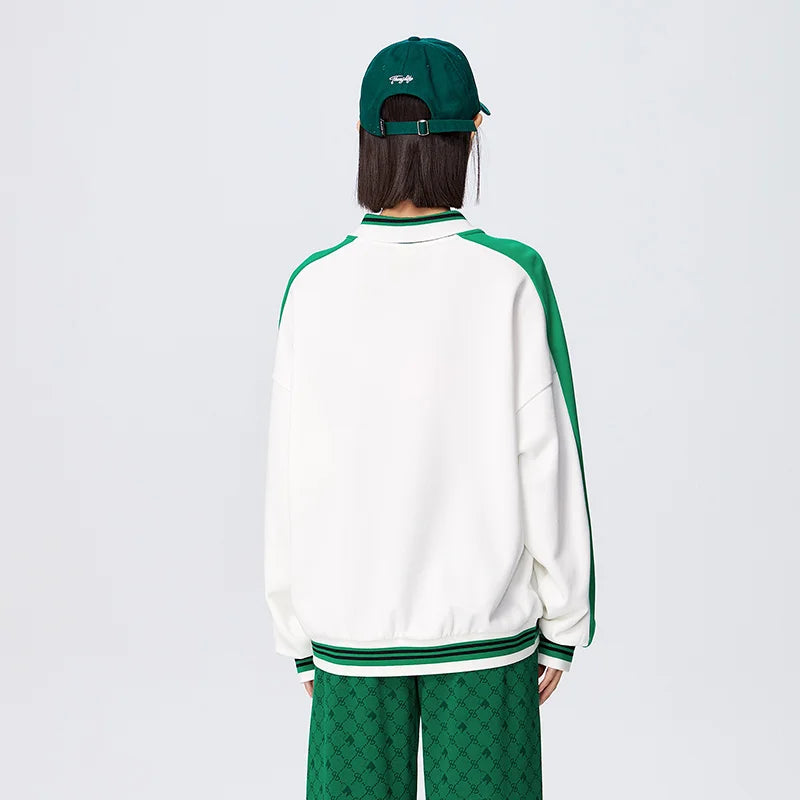 BC Polo Oversize Letter printed Contrasted Long Sleeve