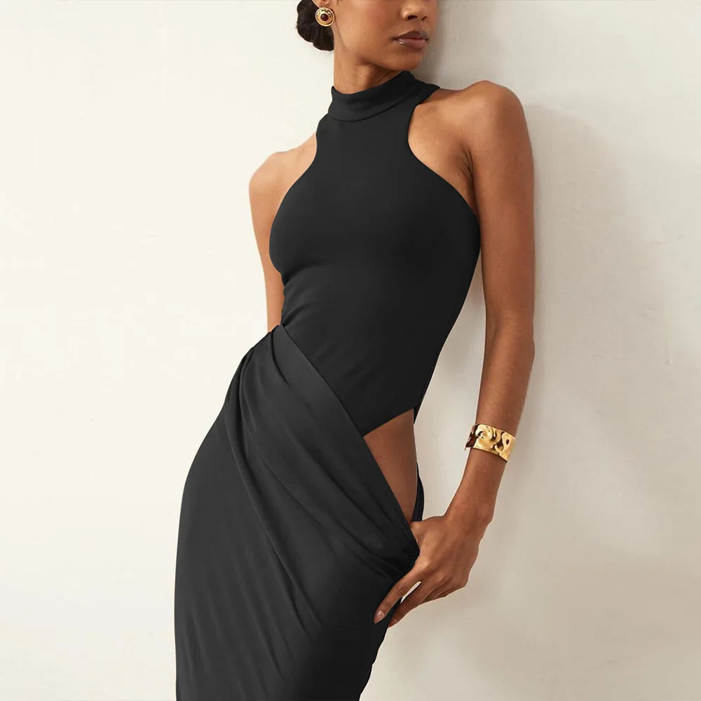 Samara Mock Neck long Dress