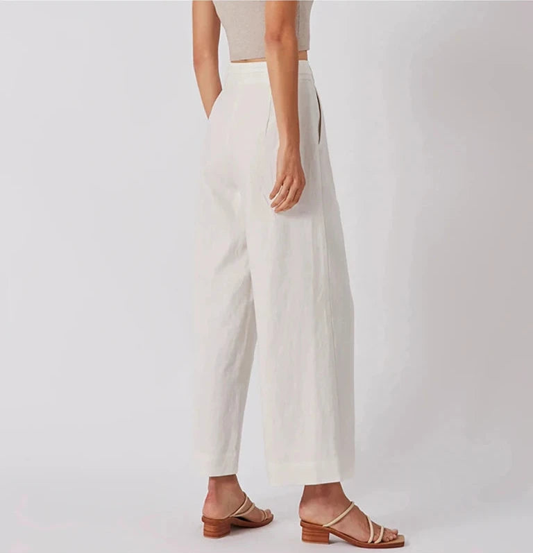 BC Ajal 100% Linen Women's Pants High Waist Bandage Up