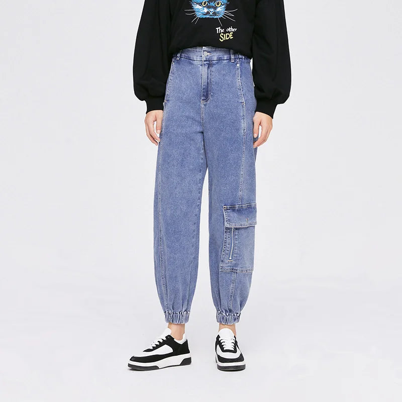 Retro Cargo High Waist Denim