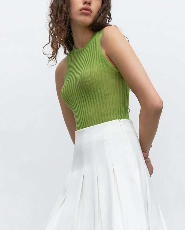 KZ See Through Hollow Out Sleeveless Tank Top
