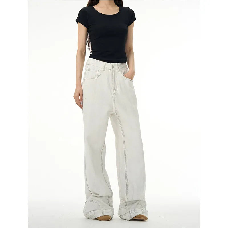 Reverse Washed Inverted High Waist Denim