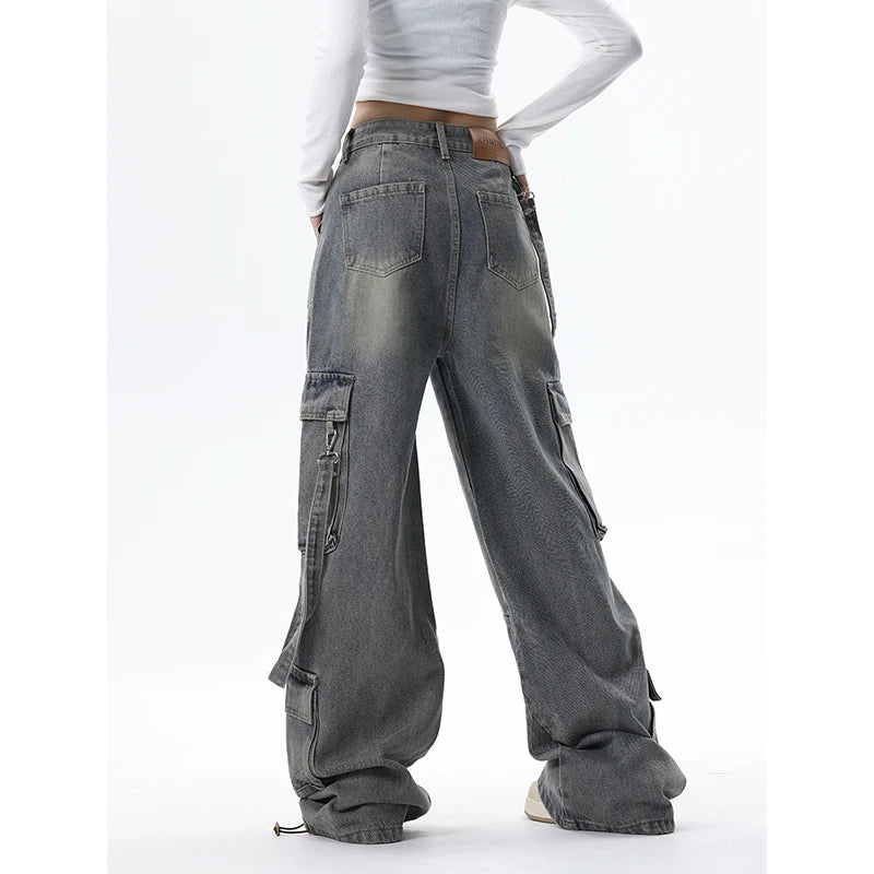 Jeans Cargo High Waist Trap Pockets