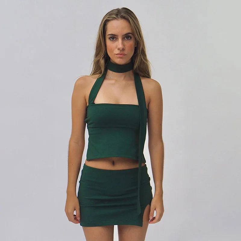 Genesis Set Halter Top and Mini Skirt