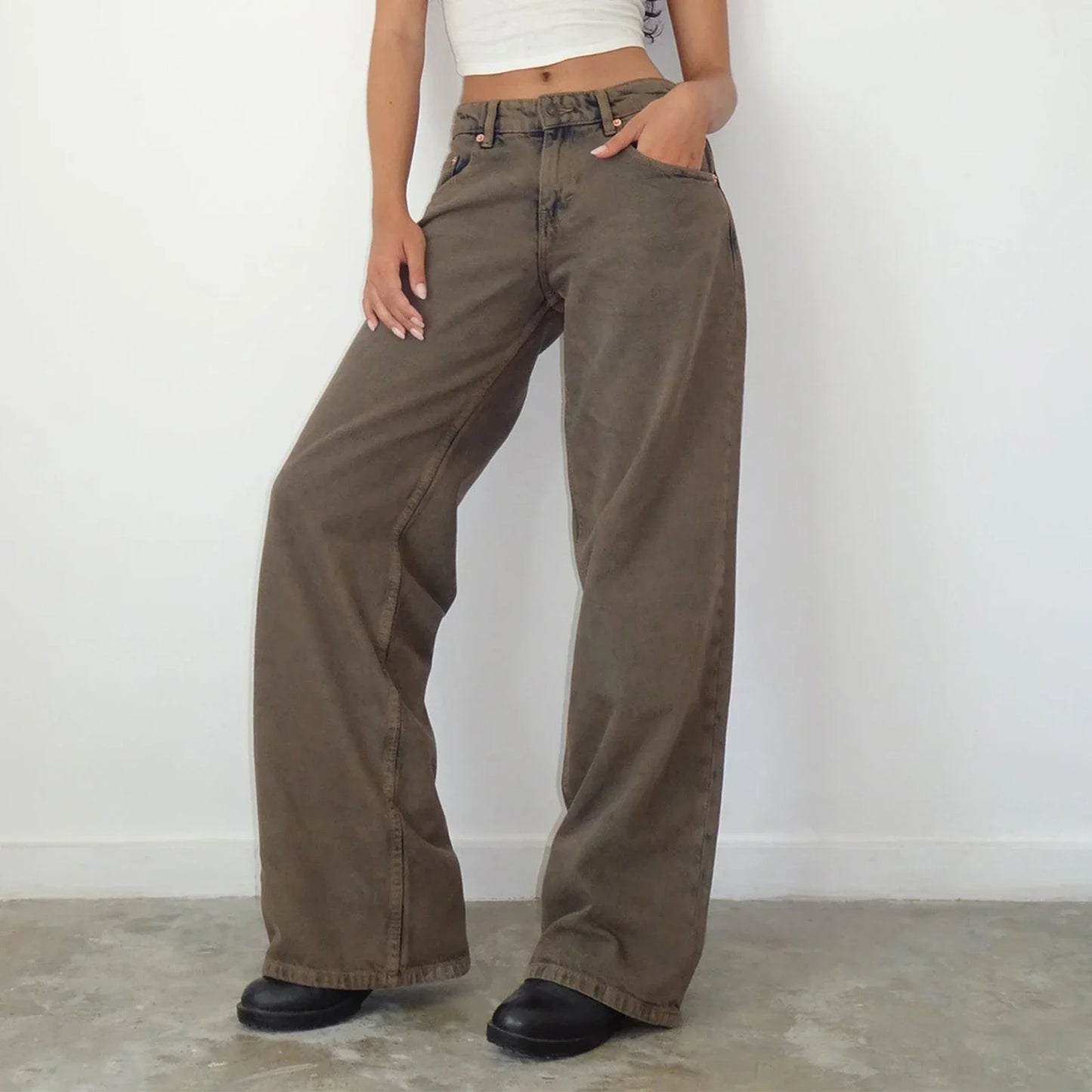 Loose Straight Wide Leg Y2K Aesthetic Low Rise Baggy Denim