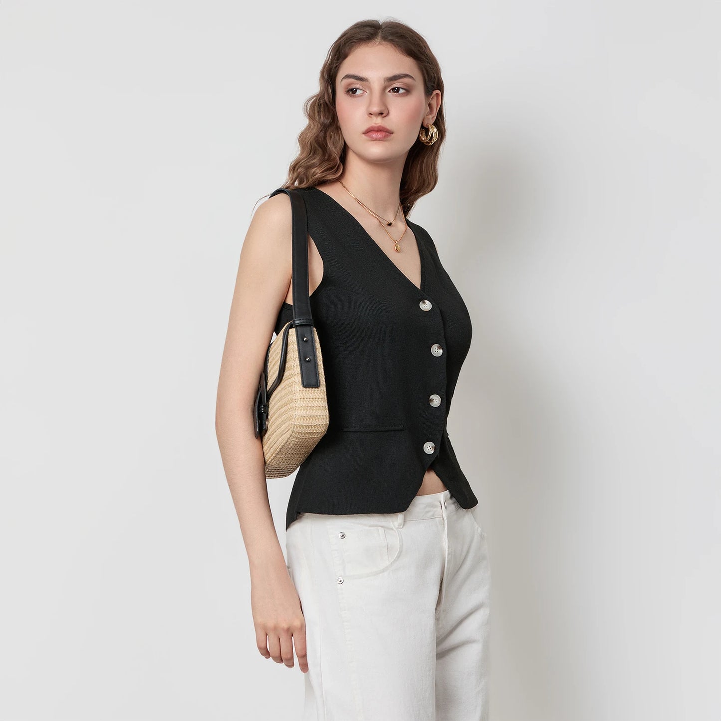 BC Sleeveless Waistcoats V Neck Button Down Vest