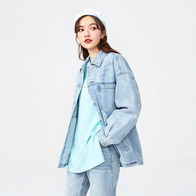 Mimi Denim Coat Top Vintage Loose