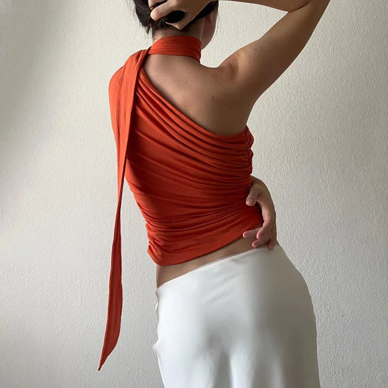 Selene Off Shoulder Halter Tank Top