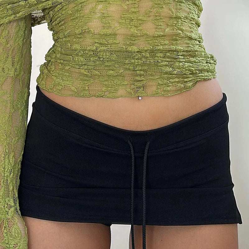 Cutty Lace-up Retro Mini Skirt