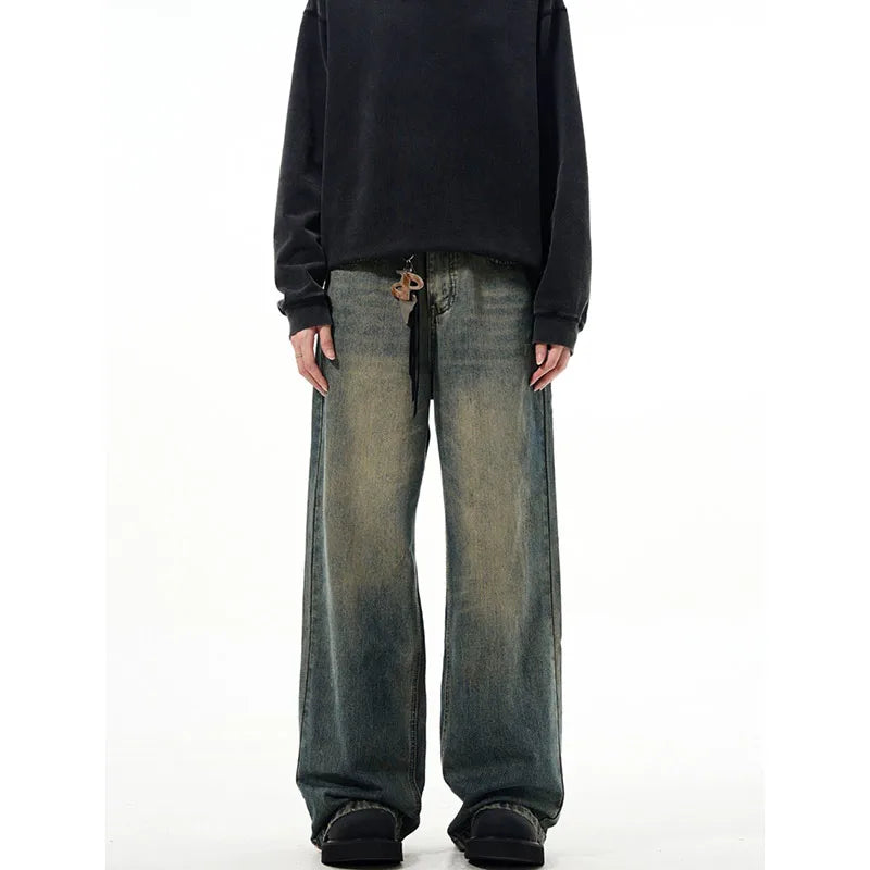 Stone Wash Vintage Cargo Denim Jeans