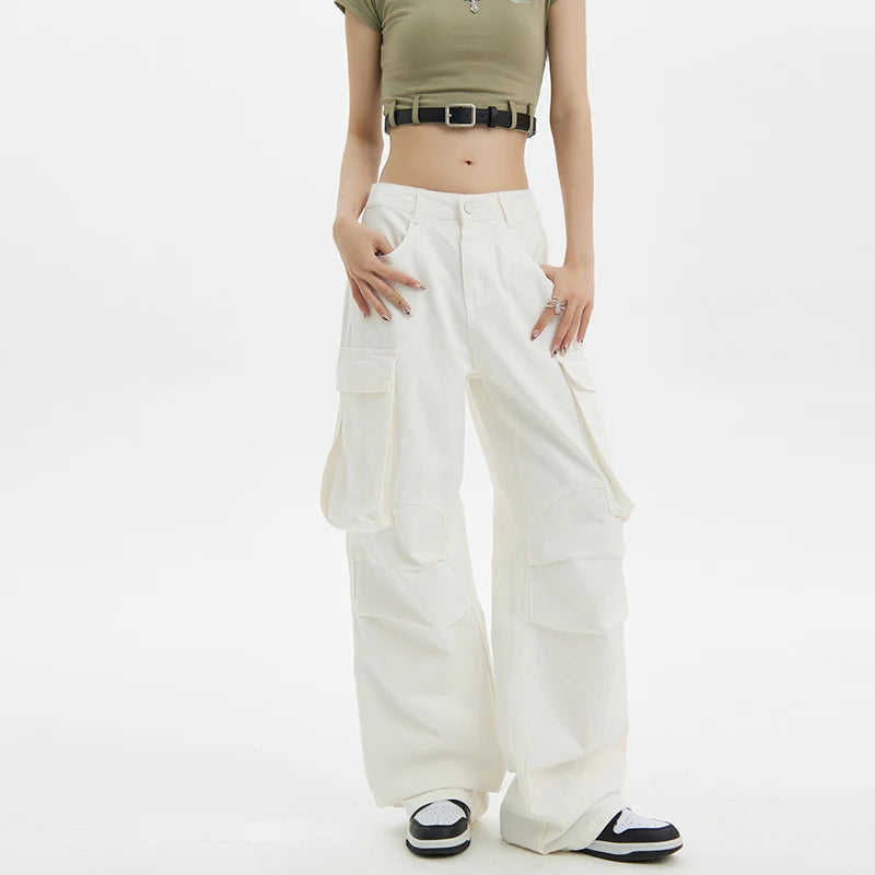 Cargo Straight Pocket Baggy Wide Leg Pants