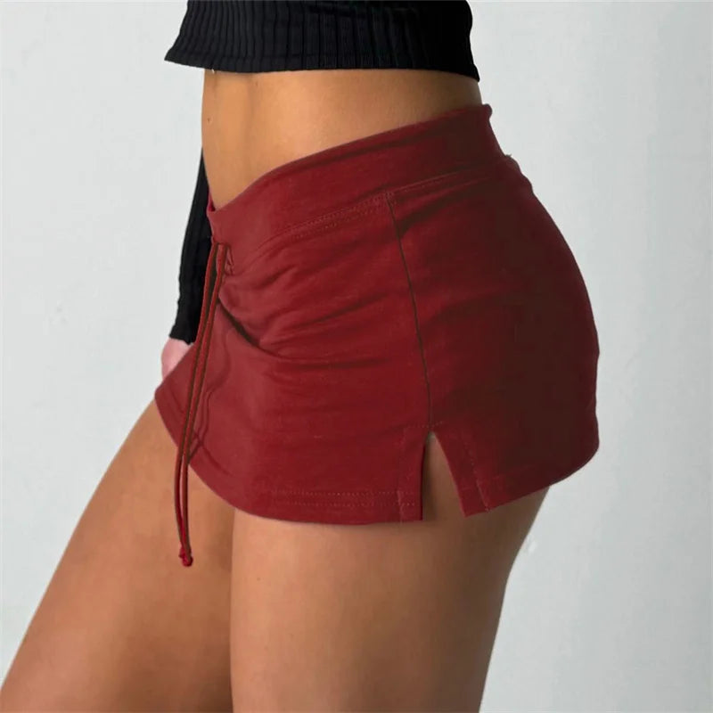 Cutty Lace-up Retro Mini Skirt
