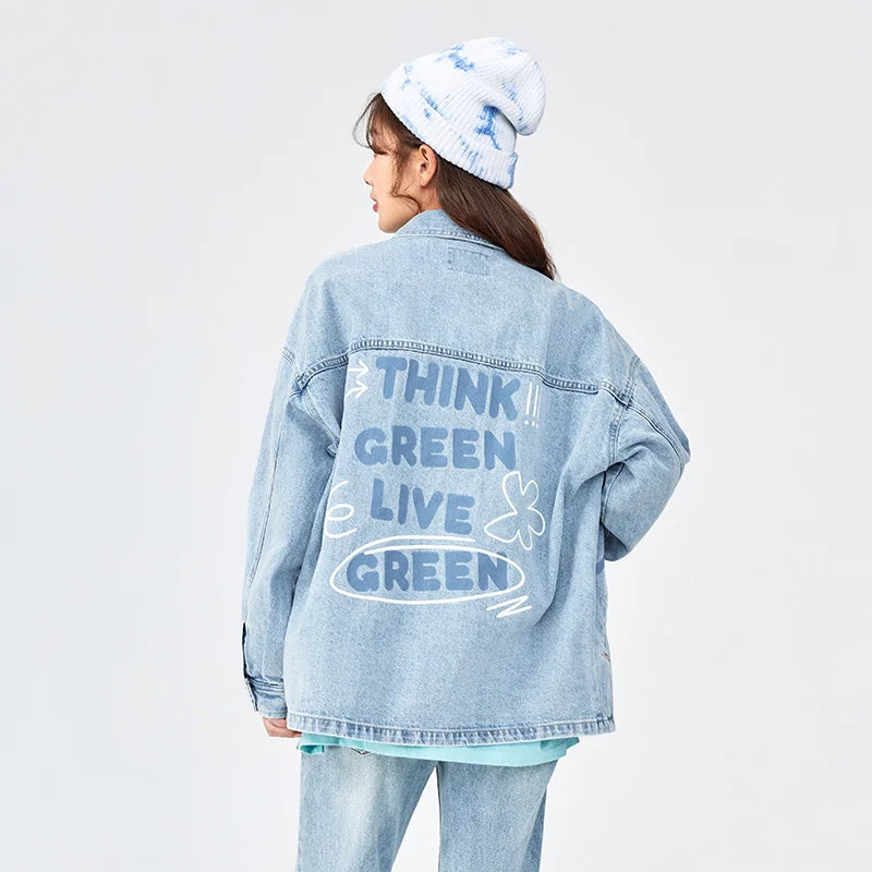 Mimi Denim Coat Top Vintage Loose