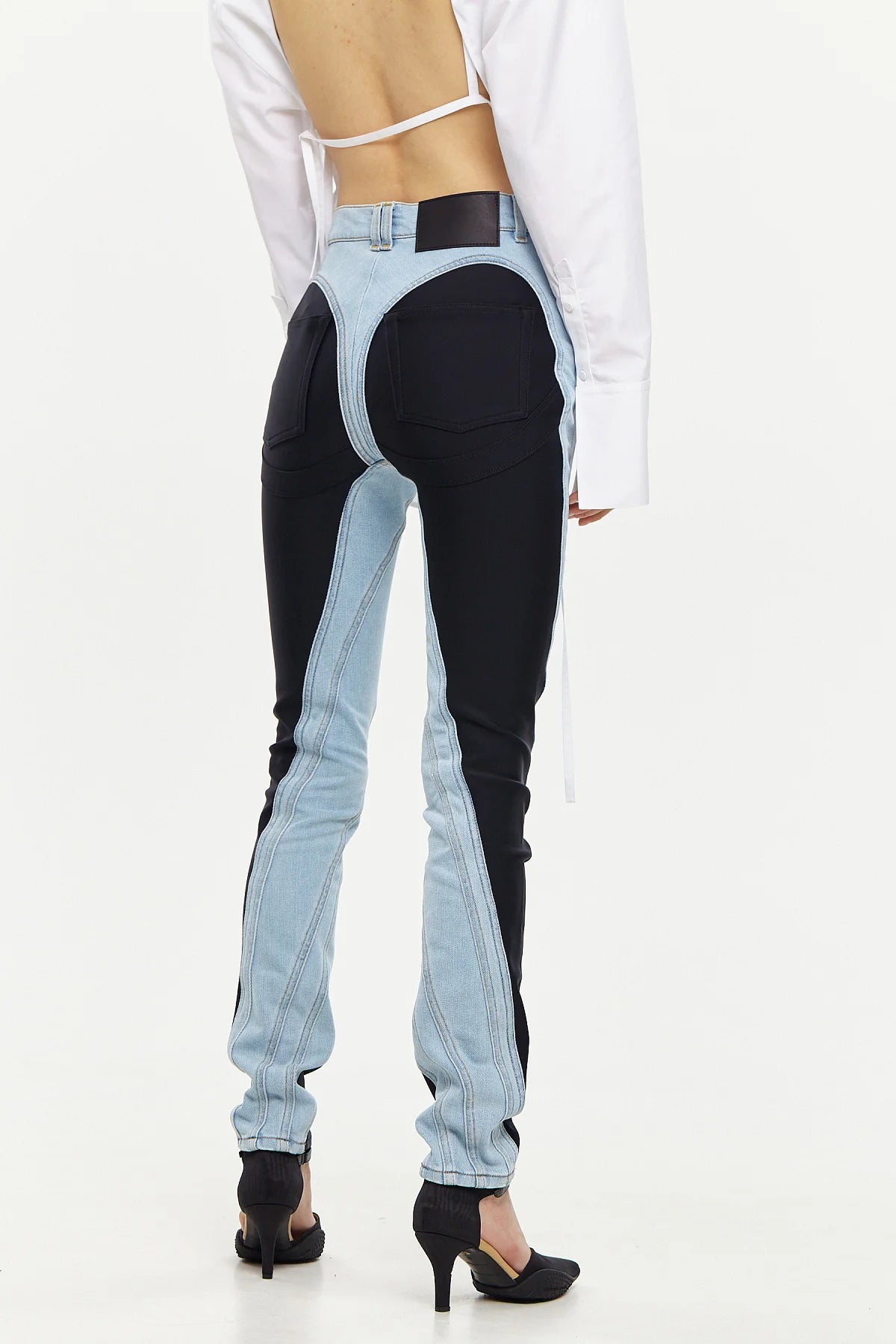 Lu High-Waist Denim Pencil Pants