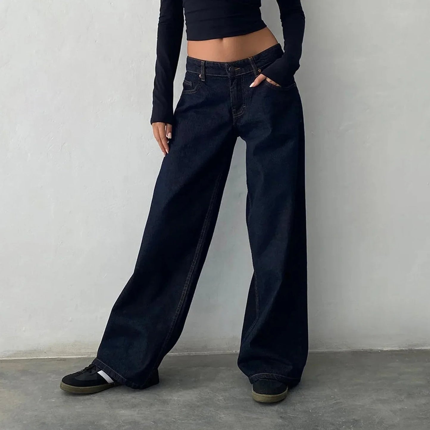 Loose Straight Wide Leg Y2K Aesthetic Low Rise Baggy Denim
