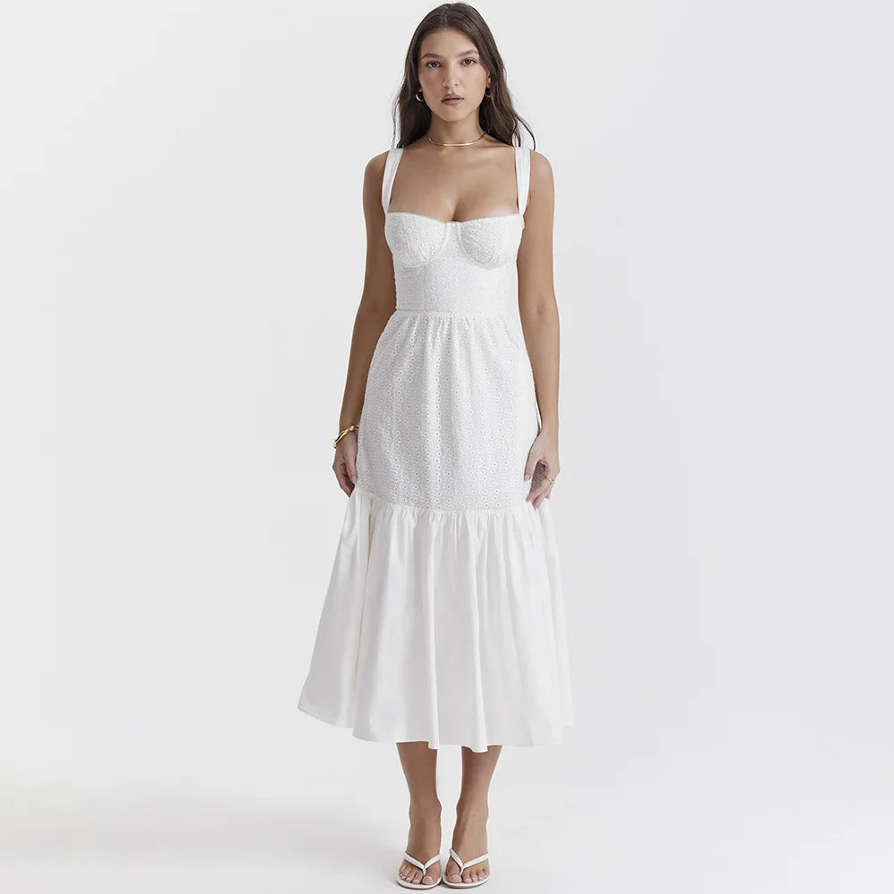LLC Casual Linen-cotton Blend Long Dress