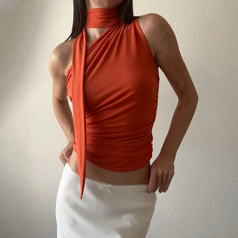 Selene Off Shoulder Halter Tank Top