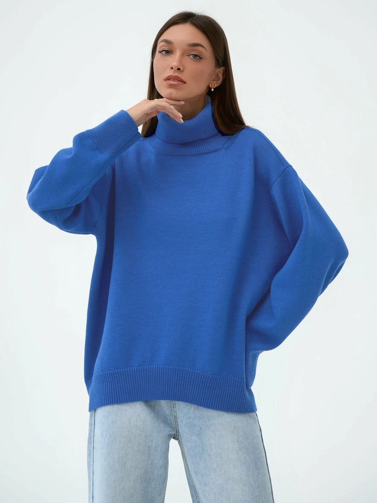 GHX Turtleneck Pullover Oversized Sweater
