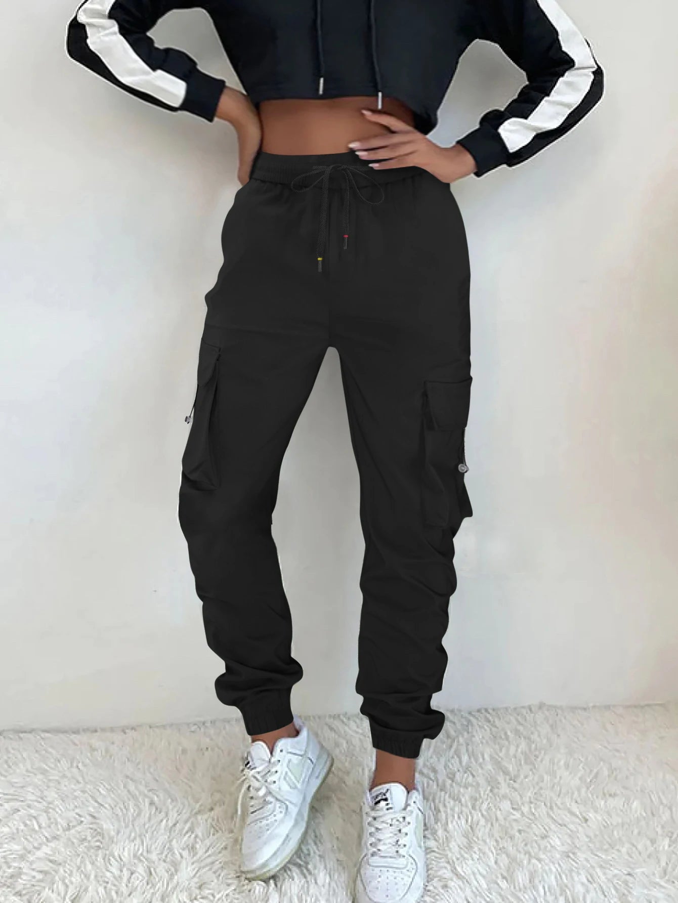 Tilla Y2K clamshell pocket cargo elastic waist casual pants