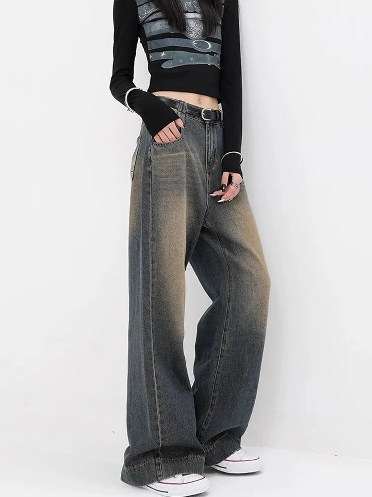 Baggy Jeans Vintage High Waisted Wide Leg Pants