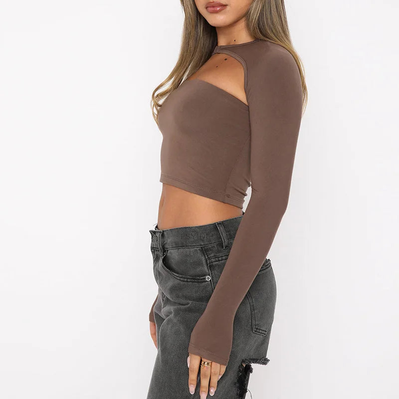 Tania Long Sleeve T-06 Crop Top