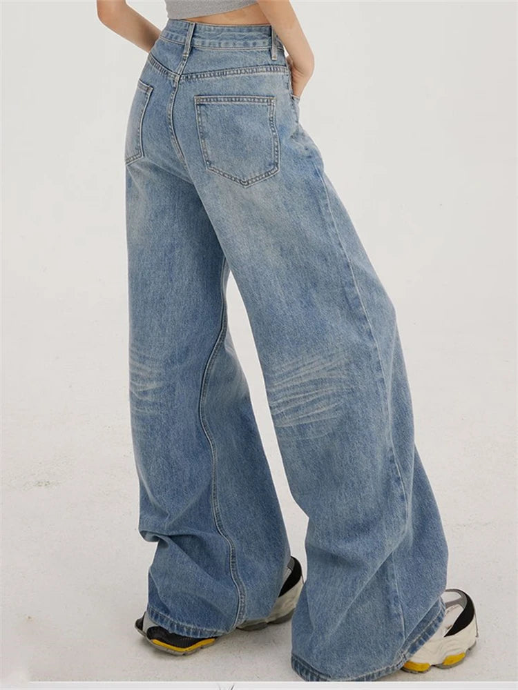 Tyi Y2K High Waisted Vintage Baggy Denim Pants