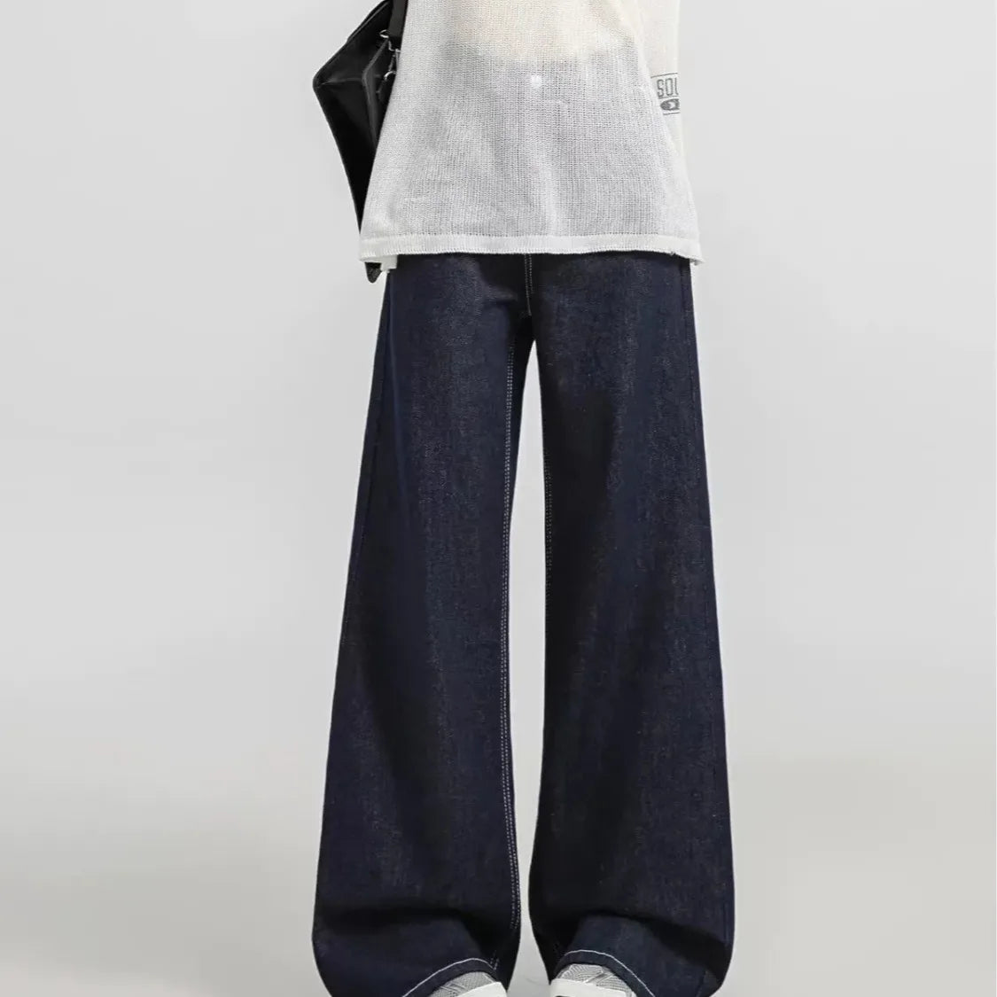 Y2K High Street Retro Denim Trouser Washed Vintage Casual Classic Baggy High Waist Jeans