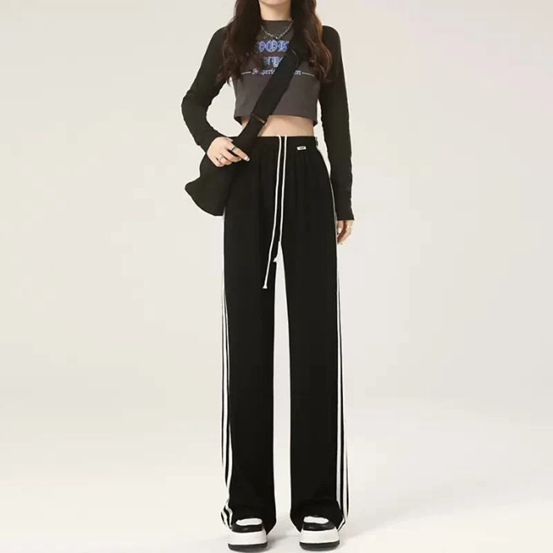Nora High Waist Lace Up Streetwear Wide Leg Pants