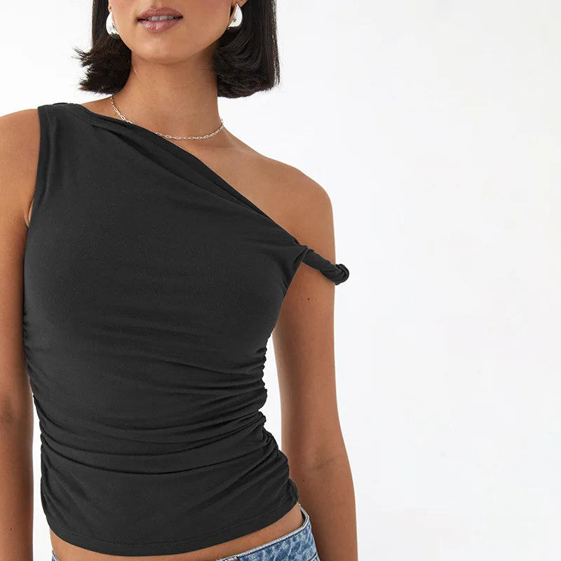 Nya Twisted One Shoulder Top Asymmetrical