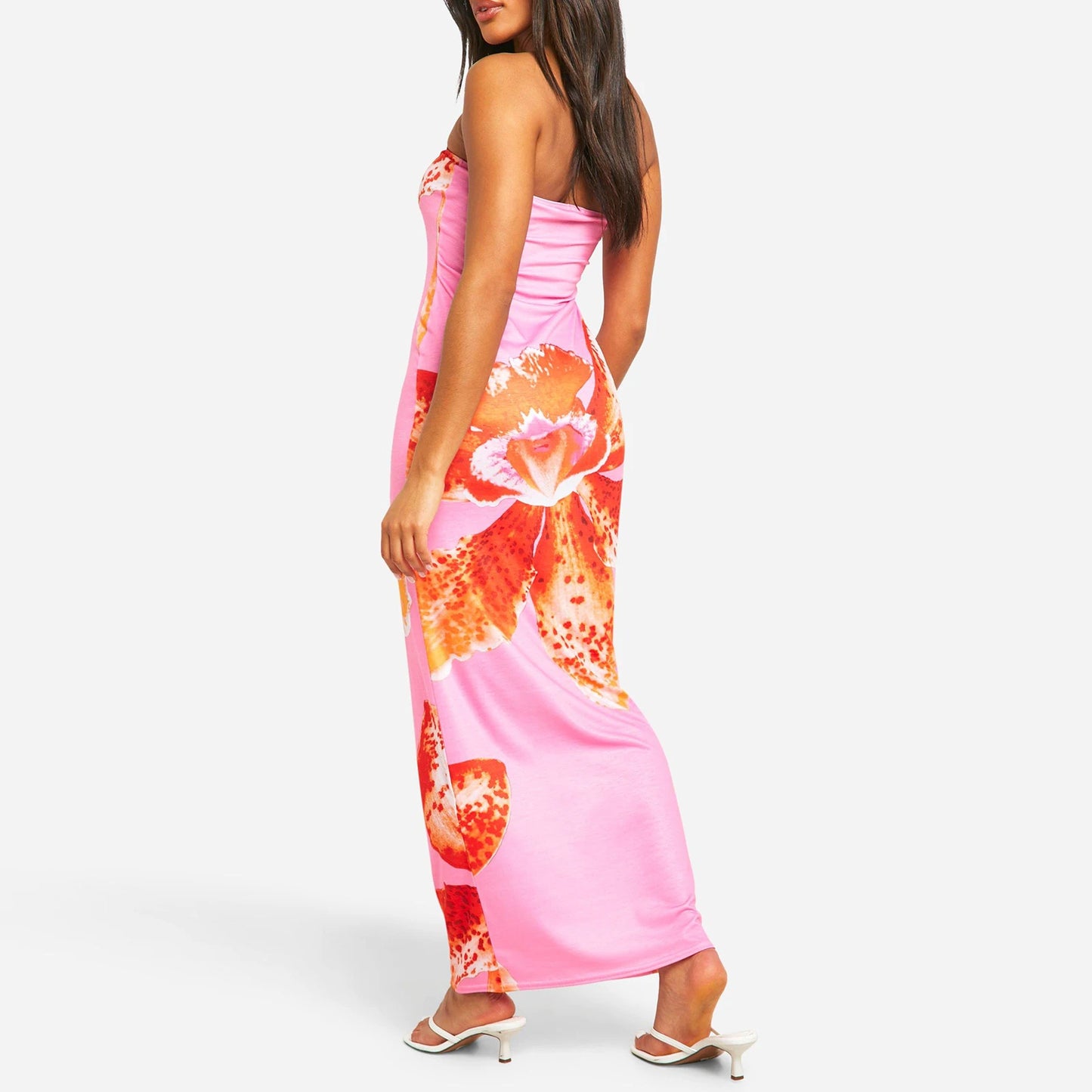 BC Floral Print Backless Aesthetic Dress
