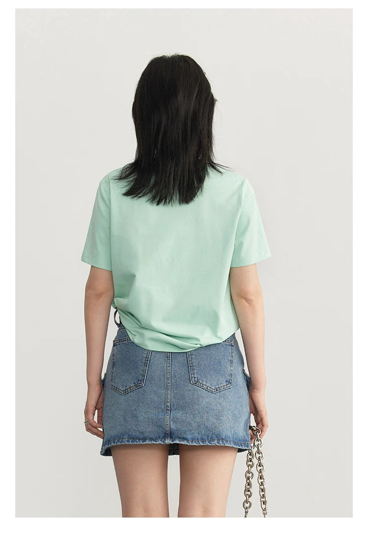 Viviola Tees Basic O Neck Short Sleeve Pullover