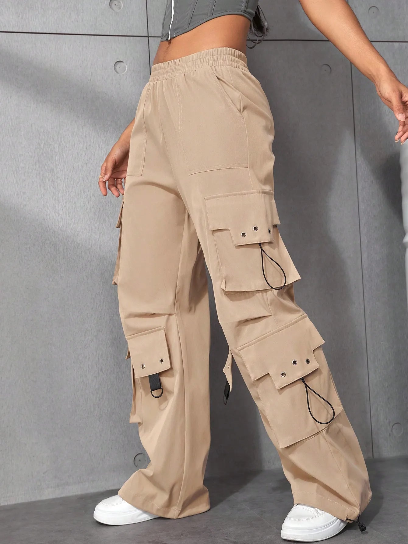 High Street Loose Straight Cargo Pants OG