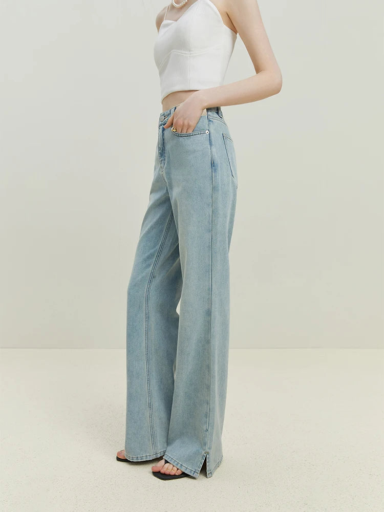 Nelly Light Blue High Waist Straight Leg Jeans