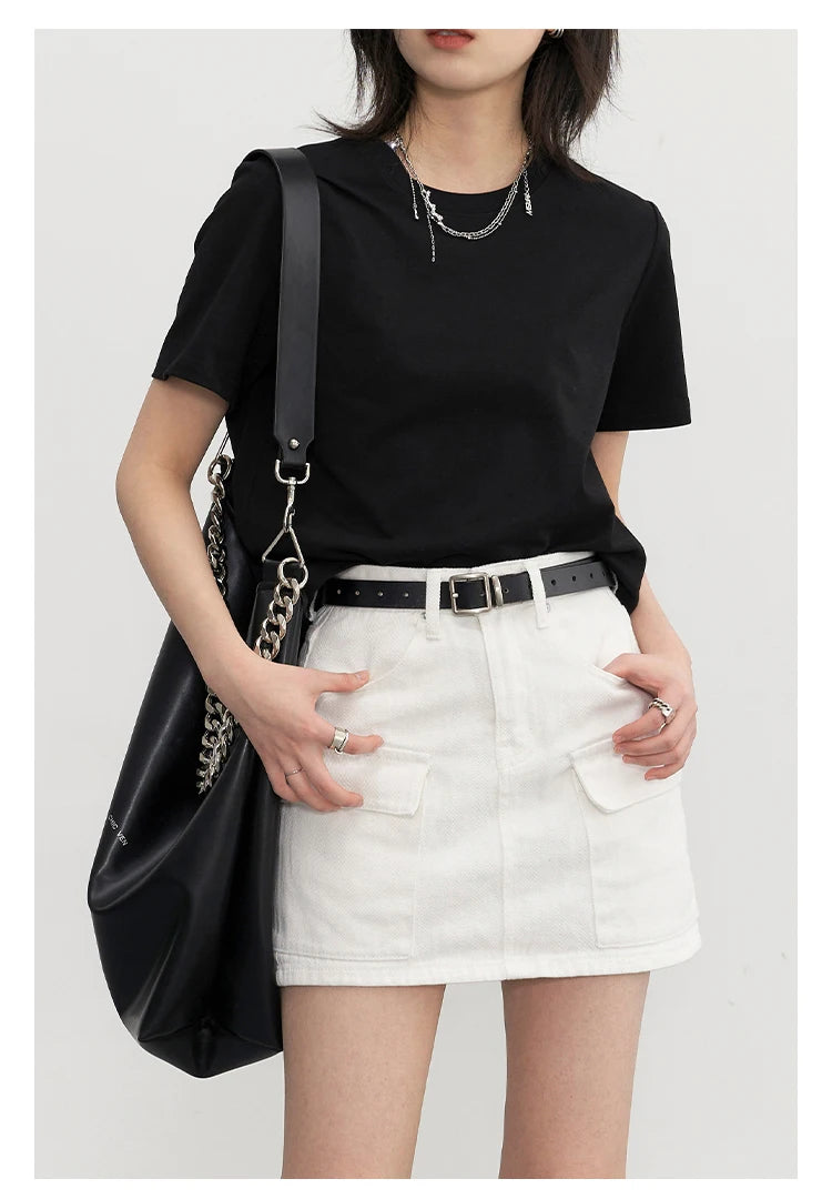 Viviola Tees Basic O Neck Short Sleeve Pullover