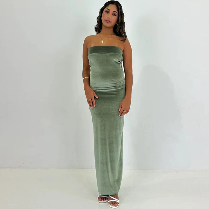 Jazzy Maxi Velvet Backless Long Dress