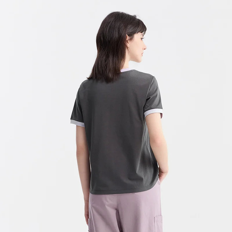 Leona Short Sleeve Printing Playful Cartoon Round Neck Tee