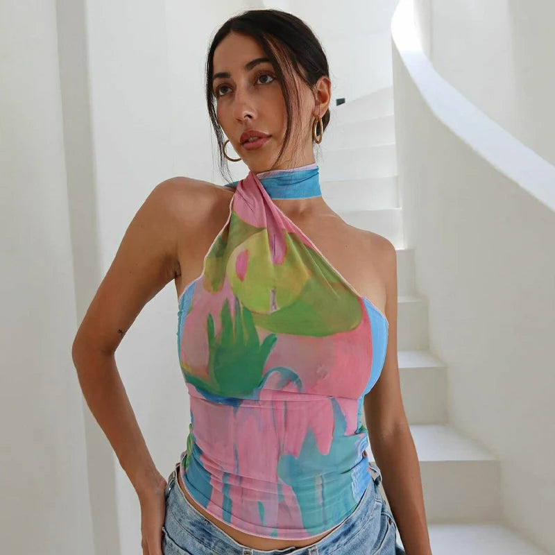 Billie Halter Backless Light Summer Top
