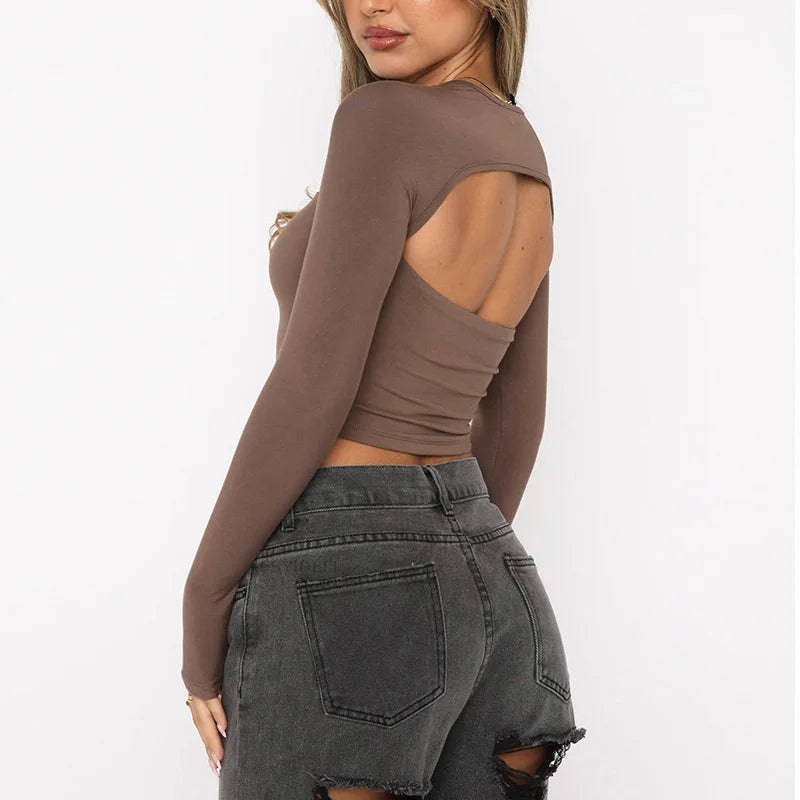 Tania Long Sleeve T-06 Crop Top