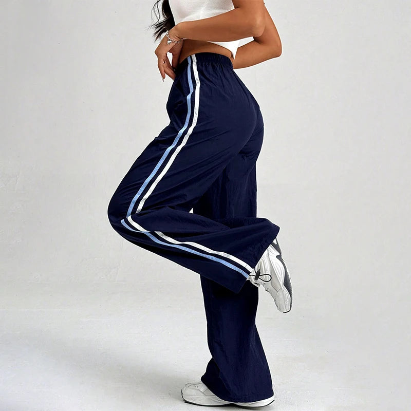 BC Cargo Striped Trousers Versatile Pants