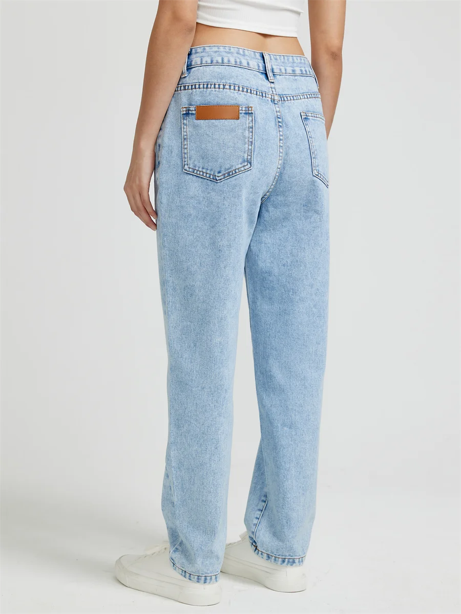 Aya Vintage High Waist Straight Leg Denim Pants
