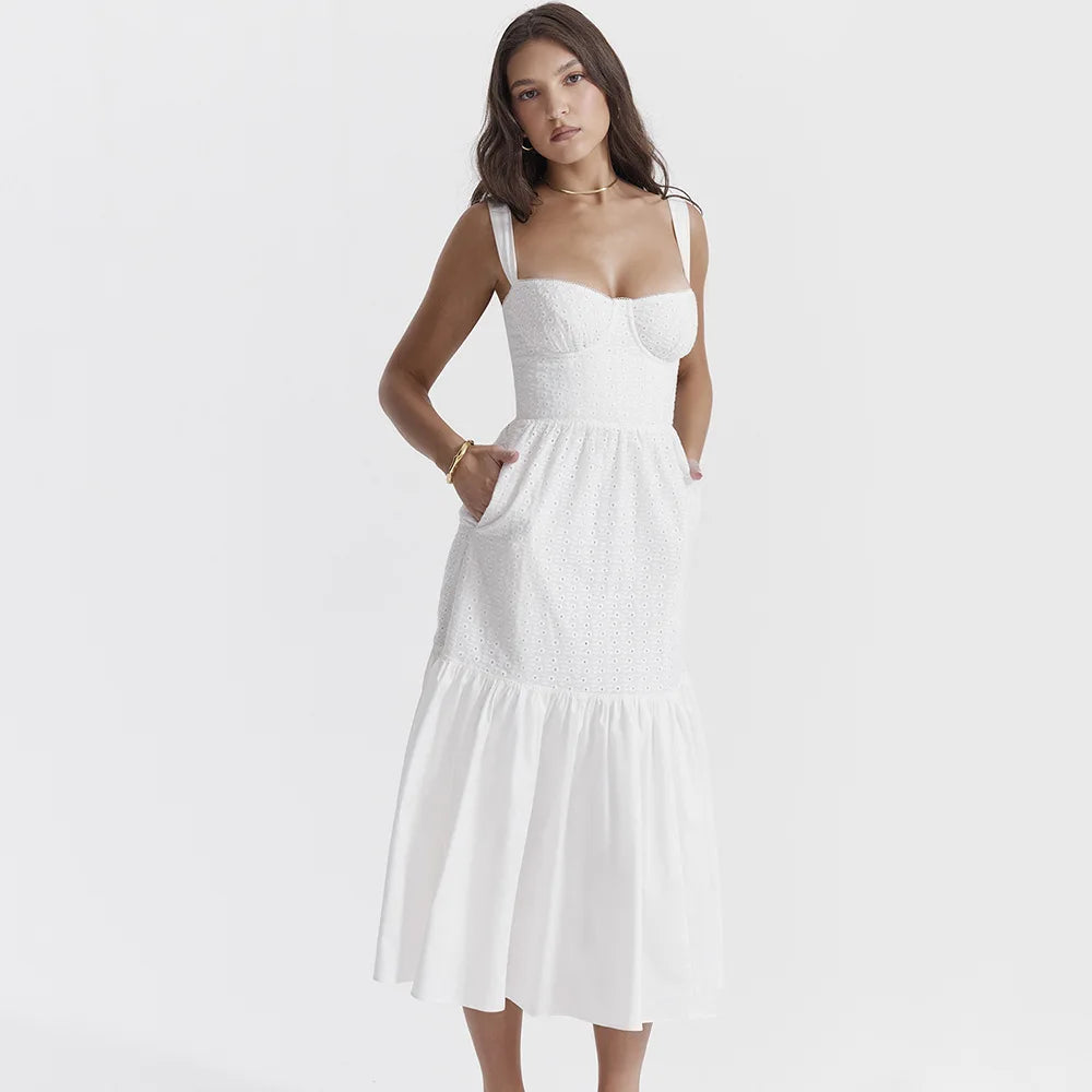 LLC Casual Linen-cotton Blend Long Dress