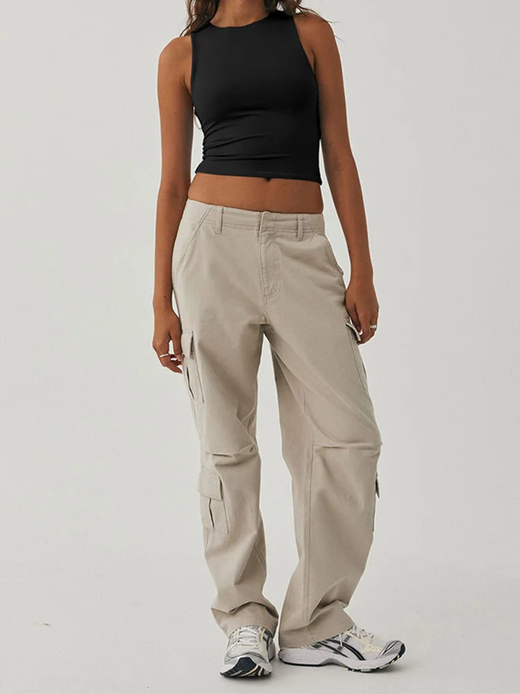 Racerback Sleeveless Tight Bottomed Shirt With Round Neck