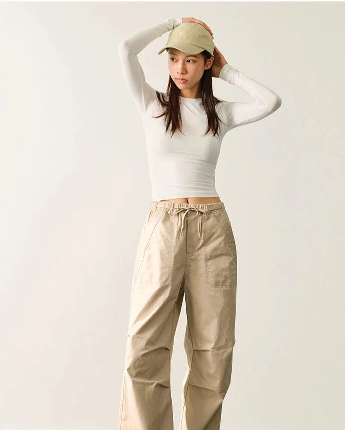 BC Tan Elastic Waist Wide Leg Pants