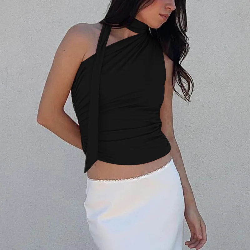 Selene Off Shoulder Halter Tank Top